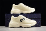 Gucci All-Beige Chunky Sole Sneakers with Black Interlocking G Logo crossreps