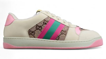 Gucci Screener Pink and Green GG Sneaker crossreps