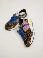 Running Sole sneakers in leopard-print pony skin with glitter inserts crossreps