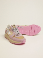 Pastel pink Running Sole sneakers with white star crossreps