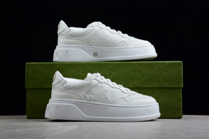 Gucci Rhyton Leather Sneaker - White crossreps