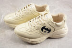 Gucci All-Beige Chunky Sole Sneakers with Black Interlocking G Logo crossreps