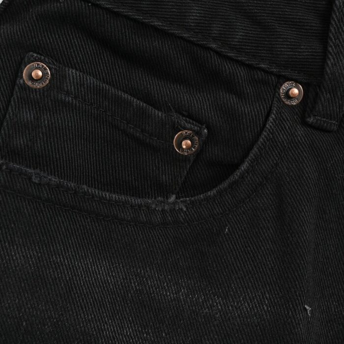 Three Lines Broken Holes Denim Short crossreps