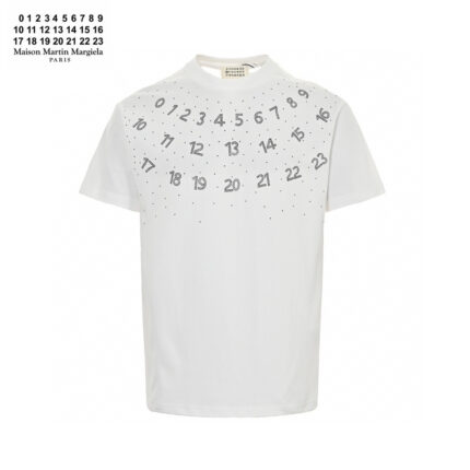 MM6 Numbers Rhinestone Logo T-Shirt crossreps