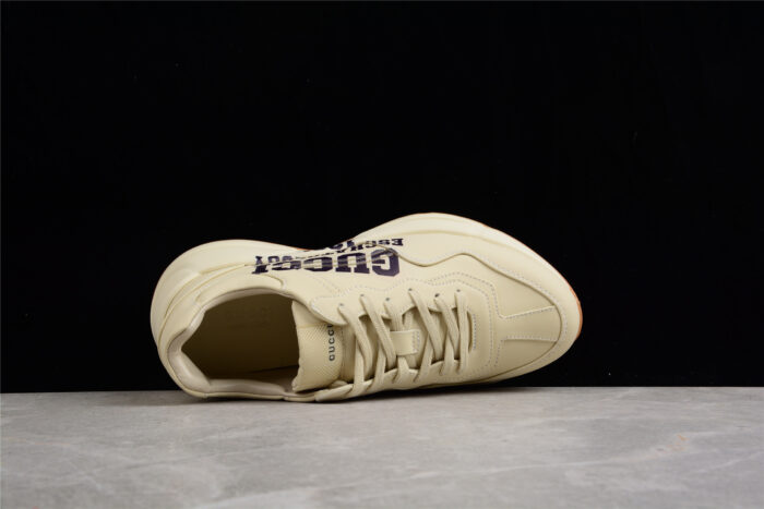 Gucci Rhyton Leather Sneaker with Gum Sole crossreps