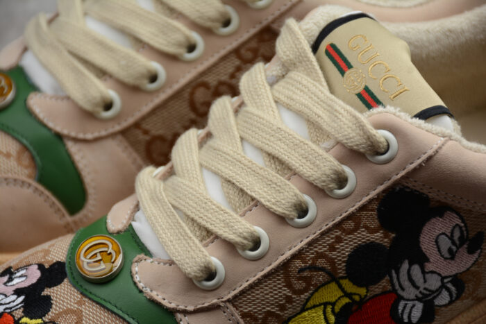 Gucci x Disney Screener Leather and Suede Sneaker with Mickey Mouse crossreps