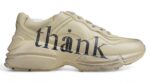 Gucci Rhyton Leather Sneaker with "Thank" Print crossreps