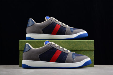 Gucci Low-Top Sneaker with Grey and Blue Accents crossreps