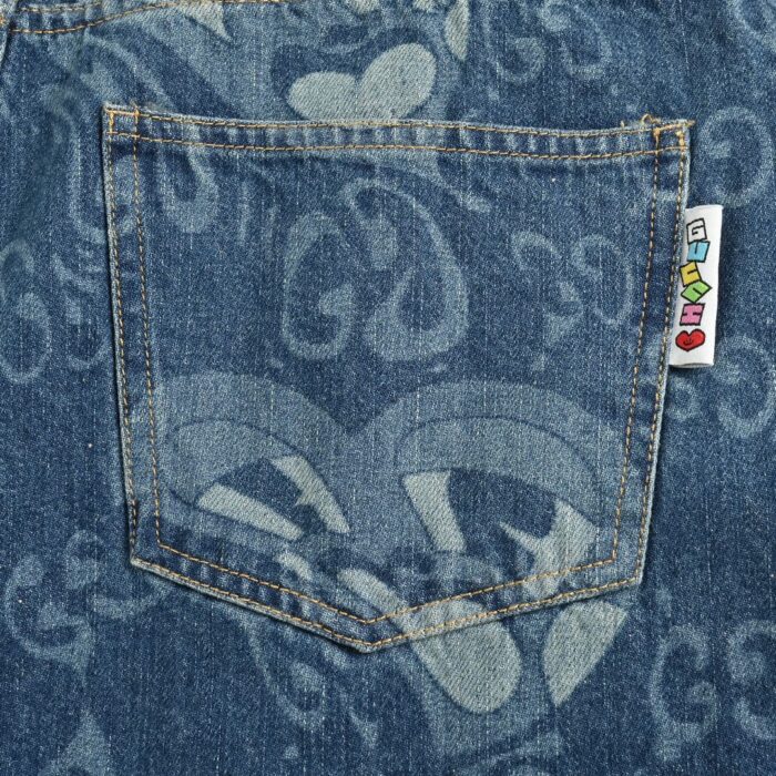 24ss Liquid State Heart Logo Denim Short crossreps