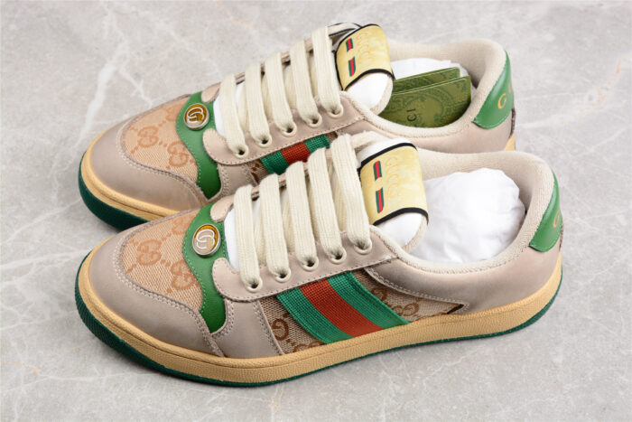 Gucci Screener Green and Orange GG Sneaker crossreps