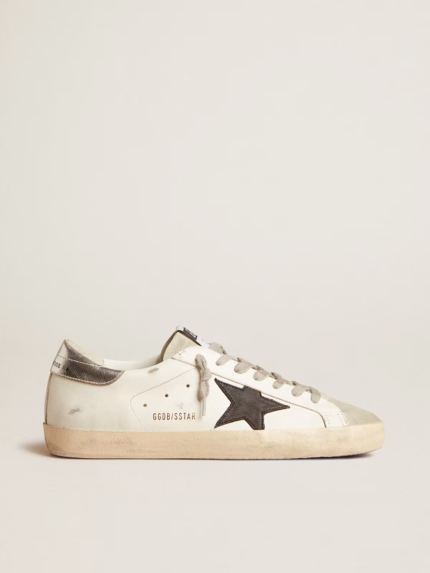 Super-Star with black nubuck star and silver leather heel tab crossreps