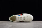 Gucci White Leather Sneakers with Donald Duck Embroidery and Web Stripe crossreps