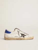 Super-Star sneakers with black snake-print leather star and blue leather heel tab crossreps