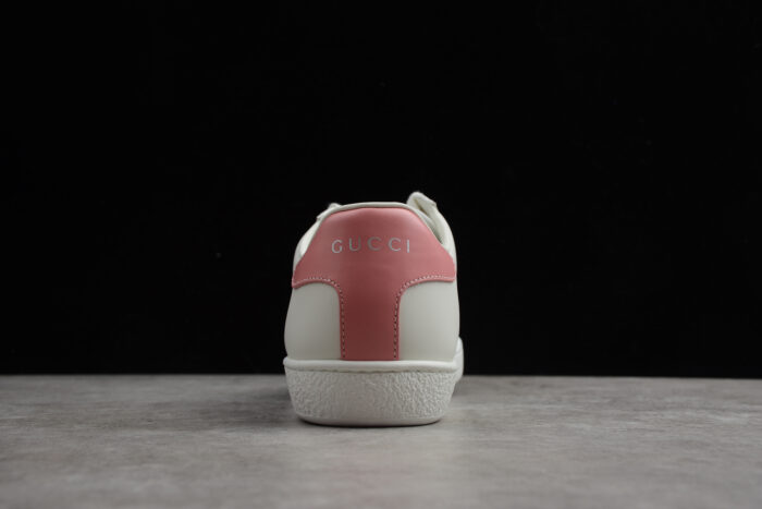 Gucci Ace Leather Sneaker with Pink Heel Tab crossreps