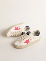 Hi Star with fuchsia leather star and blue glitter heel tab crossreps