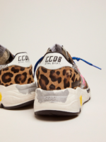 Running Sole sneakers in leopard-print pony skin with glitter inserts crossreps