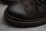 Gucci Dark Brown Leather Lace-Up Boots crossreps