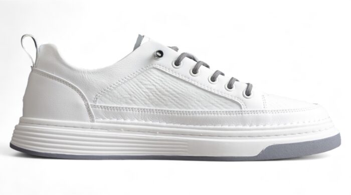 Gucci White Leather Sneakers with Grey Sole crossreps