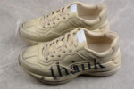 Gucci Rhyton Leather Sneaker with "Thank" Print crossreps