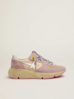 Pastel pink Running Sole sneakers with white star crossreps