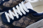 Gucci Basket Sneaker - Navy and Beige GG Monogram crossreps