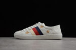 Gucci Ace Embroidered Sneaker with Bee and Star Motif (Red, White, and Blue Stripes) crossreps