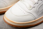 Gucci White Leather Sneakers with Embossed GG Logo and Gum Sole crossreps