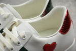 Gucci Ace Leather Sneaker with Red and Green Web crossreps