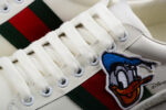 Gucci White Leather Sneakers with Donald Duck Embroidery and Web Stripe crossreps