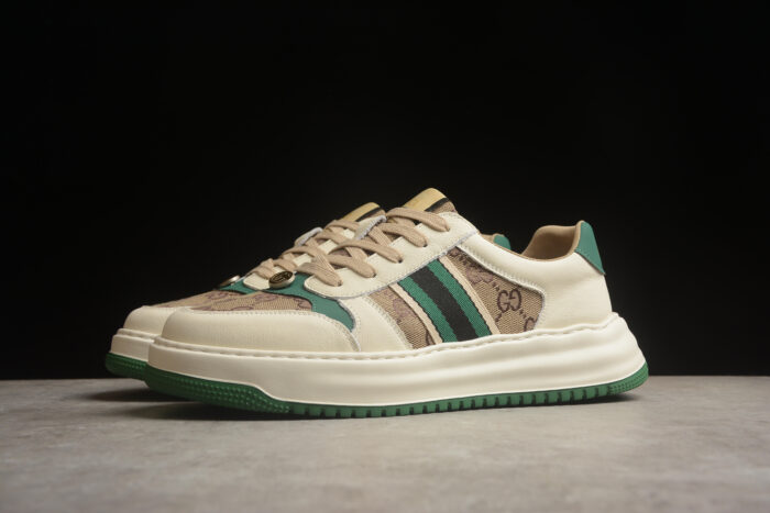 Gucci GG Supreme Sneakers - Beige, Brown, and Green crossreps