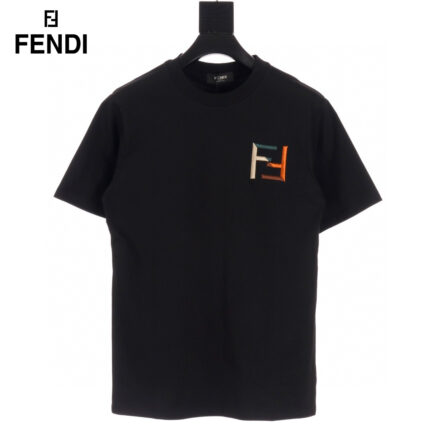 Embroidery Double F Joint Color T-Shirt crossreps
