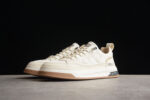 Cream Low-Top Sneaker with Beige Accents crossreps