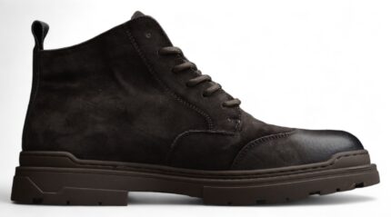 Gucci Dark Brown Leather Lace-Up Boots crossreps