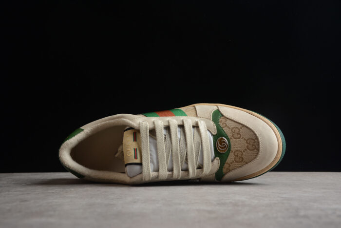 Gucci Screener GG Sneaker - Green and Orange Trim crossreps