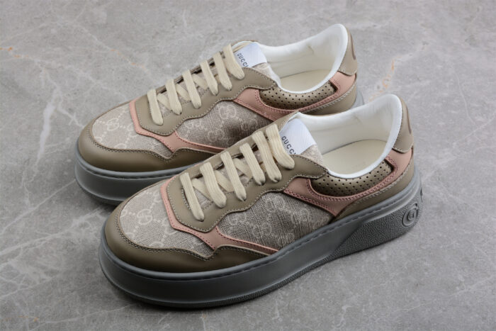 Gucci Platform Sneaker in Beige and Pink crossreps