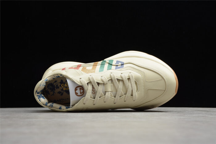 Gucci Rhyton Leather Sneaker with Multicolor Gucci Print crossreps