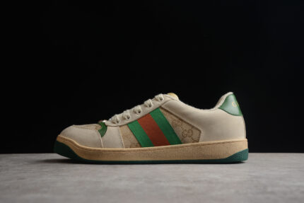 Gucci Screener GG Sneaker - Green and Orange Trim crossreps