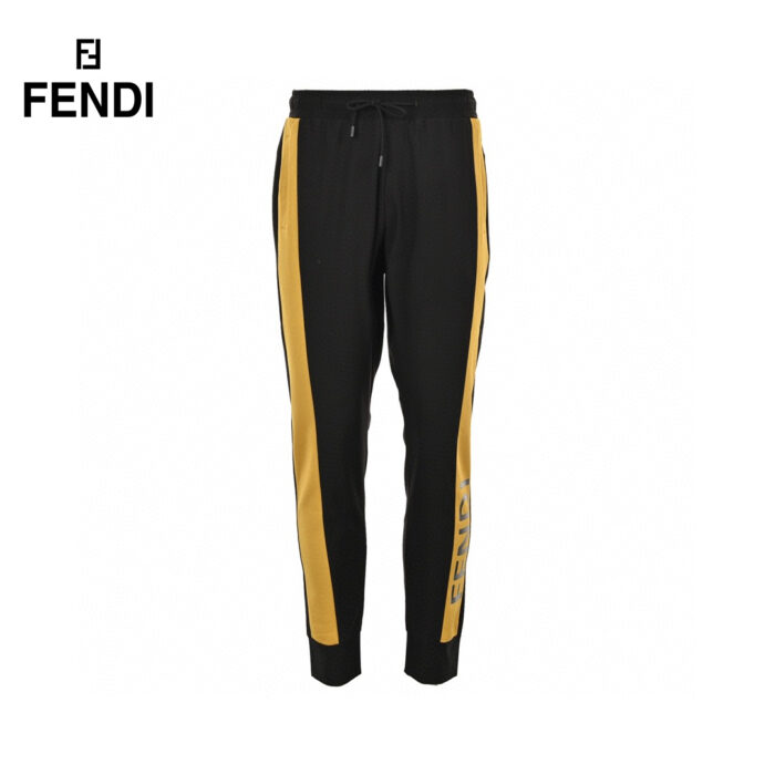 Yellow Joint Color Casual Elastic Pants crossreps