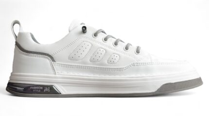 Gucci White Leather Sneakers with Grey Accents crossreps