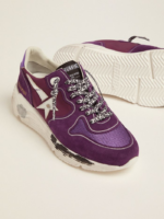 Suede, leather and mesh Running Sole sneakers with metallic purple heel tab crossreps