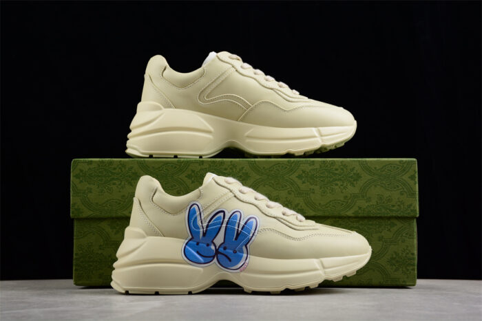 Gucci Rhyton Sneaker with Blue Bunny Graphic crossreps