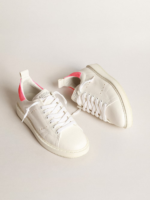 Starter sneakers in white nappa leather with pink suede heel tab crossreps