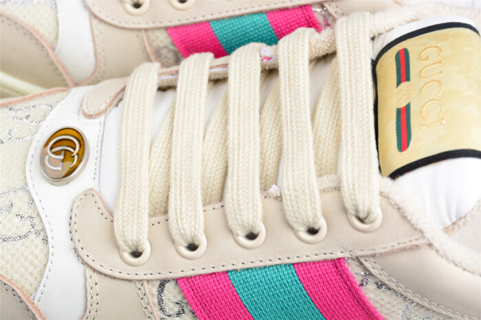 Gucci Screener Pink and Teal GG Sneaker crossreps