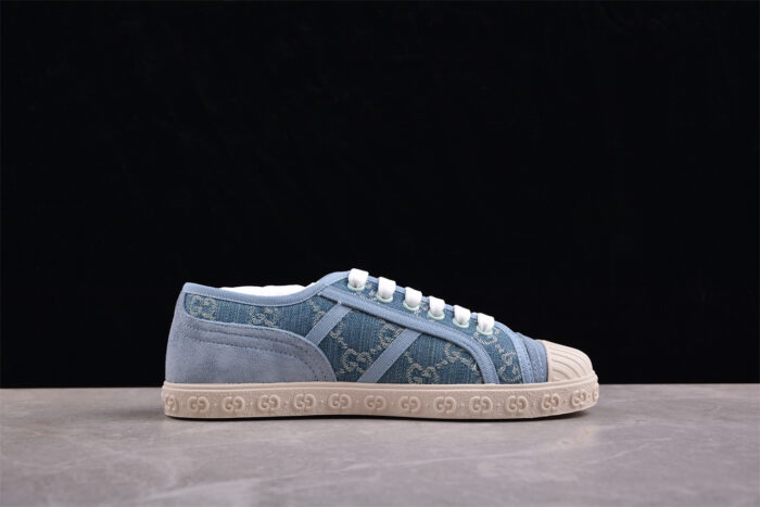 Gucci GG Canvas Blue Suede Sneaker crossreps