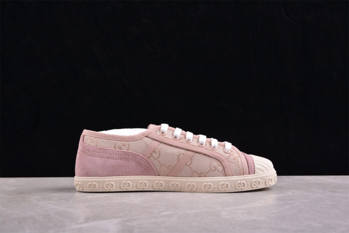 Gucci GG Canvas Pink Suede Sneaker crossreps