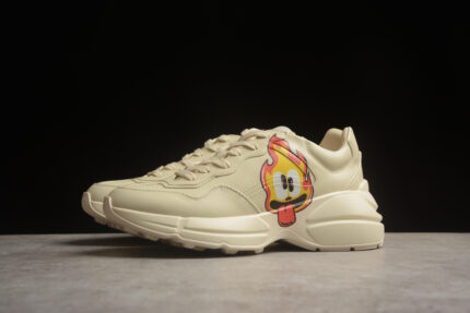 Gucci leather horn-shaped retro daddy casual sports jogging shoes crossreps