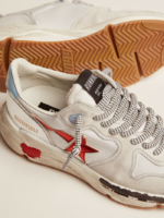 Running Sole sneakers in nylon and suede with red laminated leather star crossreps