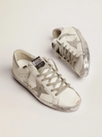 Super-Star sneakers with silver sparkle foxing and metal stud lettering crossreps