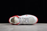 Gucci Red and White Leather Sneakers with Blue Logo Accents crossreps