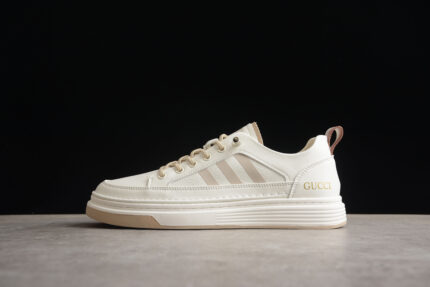 Gucci All-White Minimalist Leather Sneakers crossreps